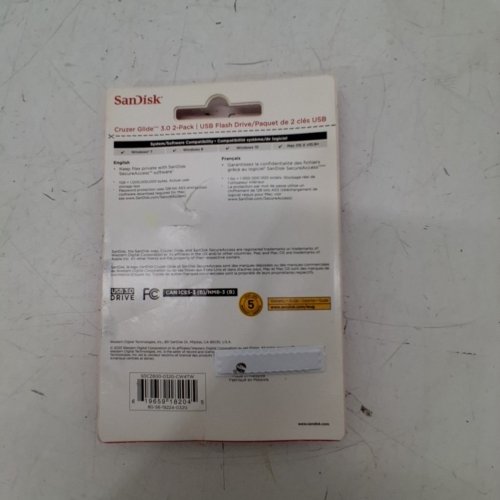 2PK SANDISK CRUZER GLIDE 3.0 USB FLASH DRIVES - 32GB EACH, USB 3.0 - BLACK (MODEL: SDCZ60-032G-CW4TW) image 4