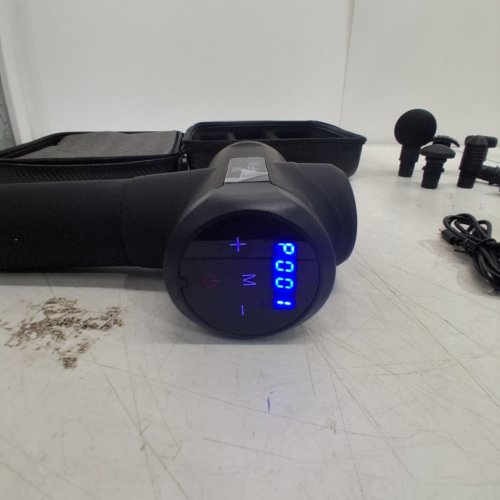 WATTNE MASSAGE DEEP TISSUE PERCUSSION MASSAGE GUN WITH ASSORTED ATTACHMENT HEADS - CARBON (MODEL: W2/RC-MG-010) image 4