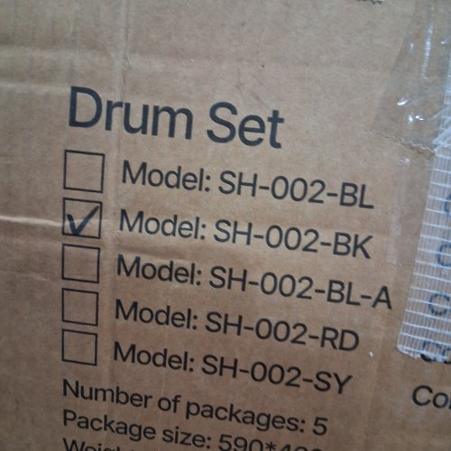5PC VEVOR DRUM SET WITH STOOL - 16" - BLACK (MODEL: SH-002-BK) image 2