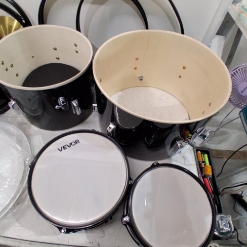 5PC VEVOR DRUM SET WITH STOOL - 16" - BLACK (MODEL: SH-002-BK) image 8
