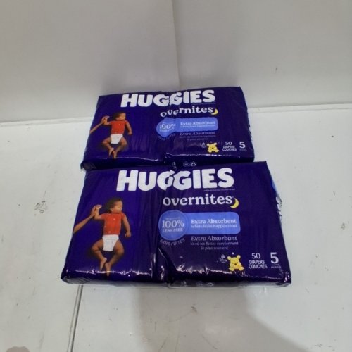 100PK HUGGIES OVERNITES NIGHT TIME DISPOSABLE BABY DIAPERS - SIZE 5 - WINNIE THE POOH - (MODEL: 5454702) image 2