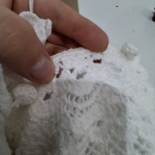 LA MAILLE SEZANE NOEMIE KNIT SWEATER - MEDIUM - ECRU/WHITE image 4