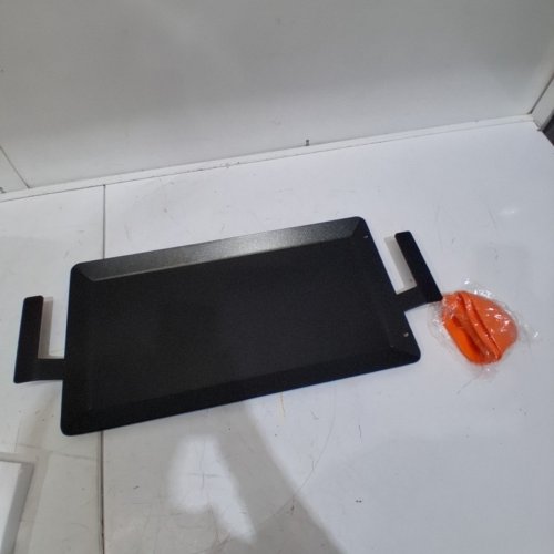 CARBON STEEL GRILL GRIDDLE PLATE - 24" X 10.5" - BLACK image 3