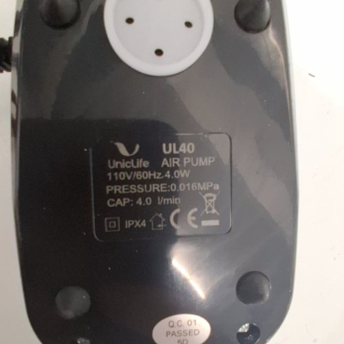 UNICLIFE ADJUSTABLE AQUARIUM SINGLE AIR PUMP - 30GPH (4L/MIN), 4W, 0.016MPA WITH AIR TUBING VALVE STONE ACCESSORIES - BLACK (MODEL: UL40) image 4
