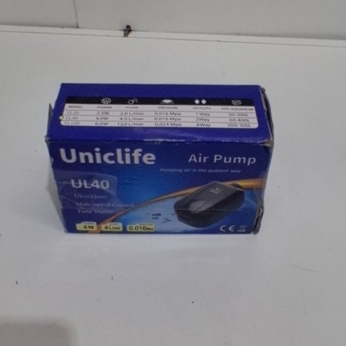 UNICLIFE ADJUSTABLE AQUARIUM SINGLE AIR PUMP - 30GPH (4L/MIN), 4W, 0.016MPA WITH AIR TUBING VALVE STONE ACCESSORIES - BLACK (MODEL: UL40) image 5