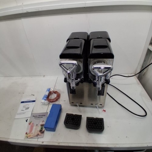 GSEICE DUAL-BOWL SLUSH MACHINE - 4 L X 2, 120 V, 400W, 12.6" X 19.3" X 21.5" - BLACK / SILVER (MODEL: RLZ4X2) image 3