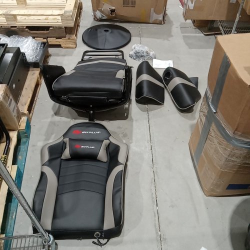 ERGONOMIC HIGH BACK MASSAGE GAMING CHAIR, WITH PILLOW - GREY - (MODEL: HW63196GR) image 3