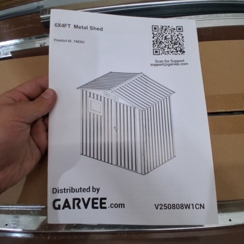 GARVEE OUTDOOR METAL STORAGE SHED WITH WINDOW & LOCKABLE DOORS - 6FT X 4FT X 6FT - BROWN/BLACK - (MODEL: PPG_33RKCLGX) image 6