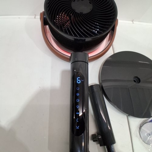 DREO TURBOPOLY OSCILLATING PEDESTAL SMART FAN, WI-FI/VOICE CONTROL, 100FT 20DB QUIET CIRCULATOR, RGB LIGHT - 37"-42'' ADJUSTABLE HEIGHT - BLACK (MODEL: DR-HPF017S) image 2