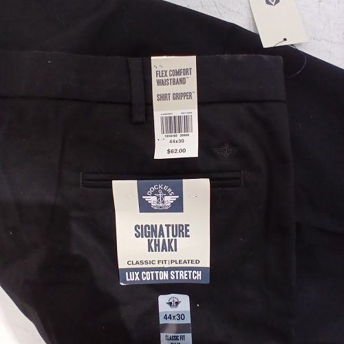 MEN'S DOCKERS CLASSIC FIT SIGNATURE KHAKI PANTS - 44W X 30L - BLACK (STYLE:28908) image 3