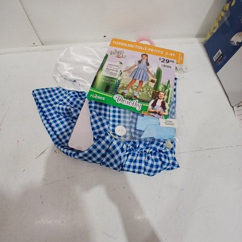 3PC TODDLER RUBIES WIZARD OF OZ DOROTHY COSTUME - 3-4T - BLUE AND WHITE image 2