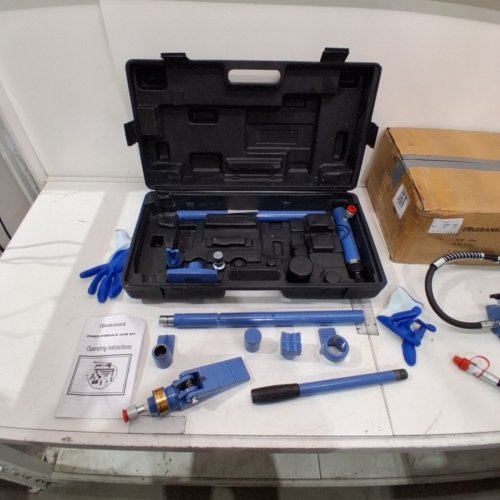 17PC LARBANKE PORTA POWER HYDRAULIC JACK AND AUTO BODY REPAIR KIT WITH CARRYING CASE - 4 TON - BLUE (MODEL: 4T) image 4