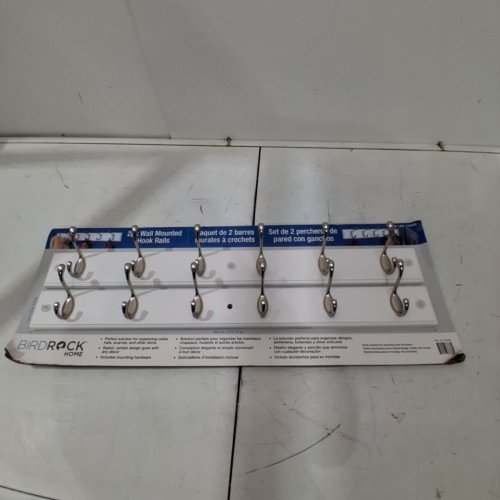 2PK BIRDROCK HOME WALL MOUNTED COAT RACK HOOK RAILS - 27" - WHITE (MODEL: 1164508) image 2