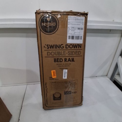 REGALO SWING-DOWN DOUBLE-SIDED MESH BED RAIL - 43" - WHITE (MODEL: 2250-DS) image 4