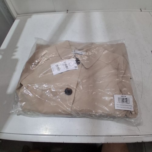 WOMEN'S M&CO PETITE PSINGLE BREASTED MAC COAT - SIZE 10 - NATURAL BROWN image 2