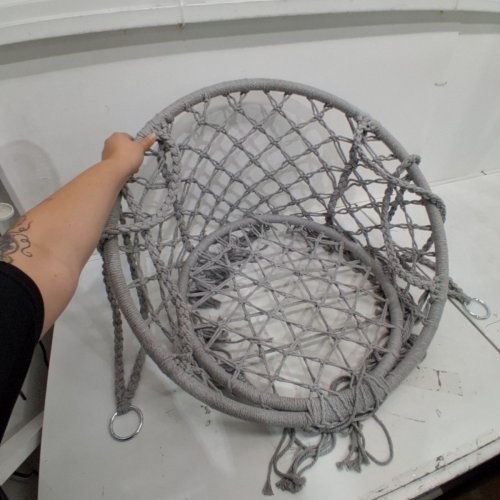 OUTSUNNY HAMMOCK HANGING CHAIR - 31" X 16" - GREY image 3