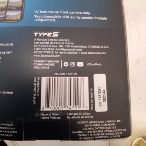 TYPE S DASHCAM WITH AI-POWERED DRIVER ASSISTANCE - 4K - BLACK (MODEL: 1829139) image 2