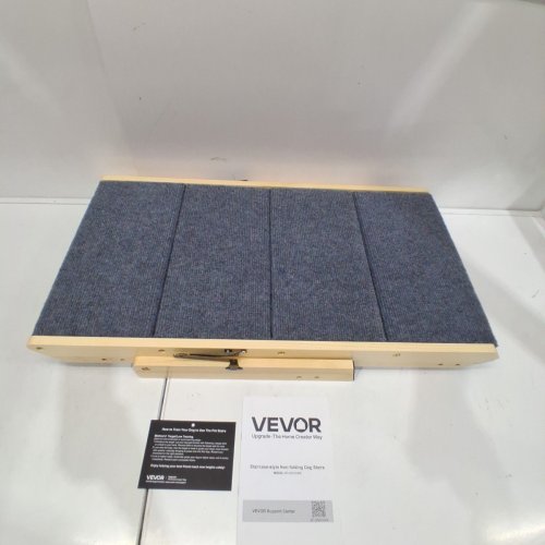 4-STEP DOG STAIRS - 25" X 18.5" X 19" - 150LB CAPACITY - GREY/WOOD (MODEL: ZD-25DOG06) image 2