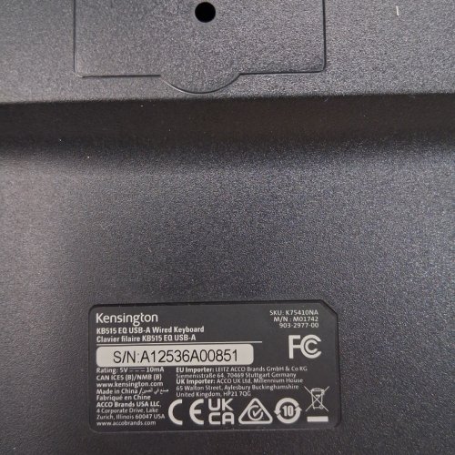 KENSINGTON USB-C / USB-A FULL-SIZE WIRED KEYBOARD - GREY/BLACK (MODEL: KB515) image 4