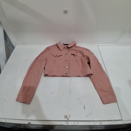 ALLEGRA K CROPPED BUTTON-FRONT JACKET - MEDIUM - DUSTY ROSE image 2