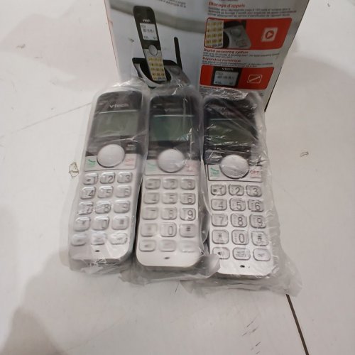 6PC VTECH HANDSET CORDLESS PHONE SYSTEM WITH CALLER ID/CALL WAITING - BLACK AND SILVER (MODEL: CS5229-3) image 4