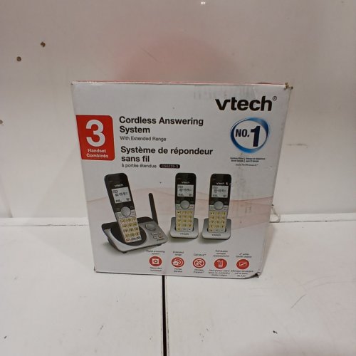 6PC VTECH HANDSET CORDLESS PHONE SYSTEM WITH CALLER ID/CALL WAITING - BLACK AND SILVER (MODEL: CS5229-3) image 5