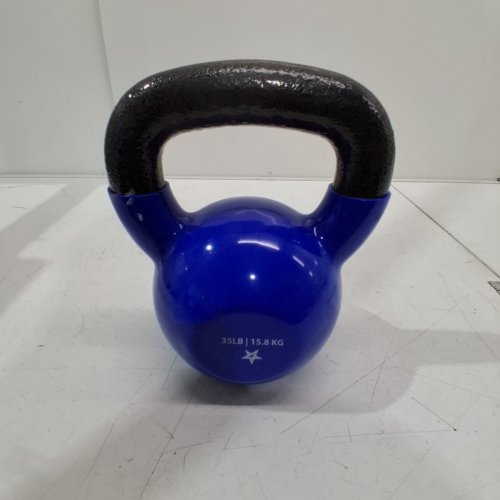 YES4ALL VINYL COATED KETTLEBELL WEIGHT - 35LBS - BLUE image 2