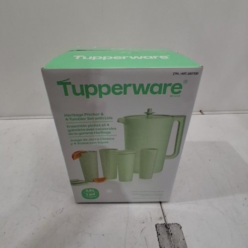 10PC TUPPERWARE HERITAGE COLLECTION PITCHER AND TUMBLER SET - 3.7L - GREEN (MODEL: 1907330) image 4
