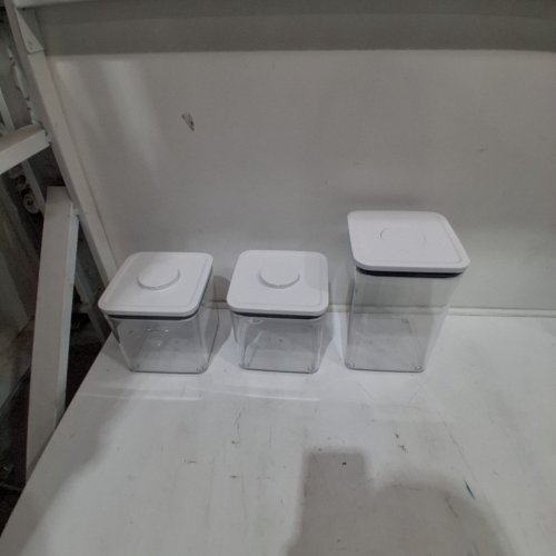 8PC OXO POP FOOD STORAGE CONTAINERS - CLEAR WITH WHITE LIDS image 3