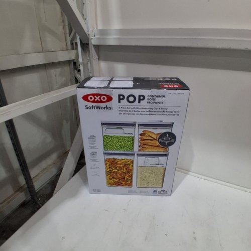 8PC OXO POP FOOD STORAGE CONTAINERS - CLEAR WITH WHITE LIDS image 5
