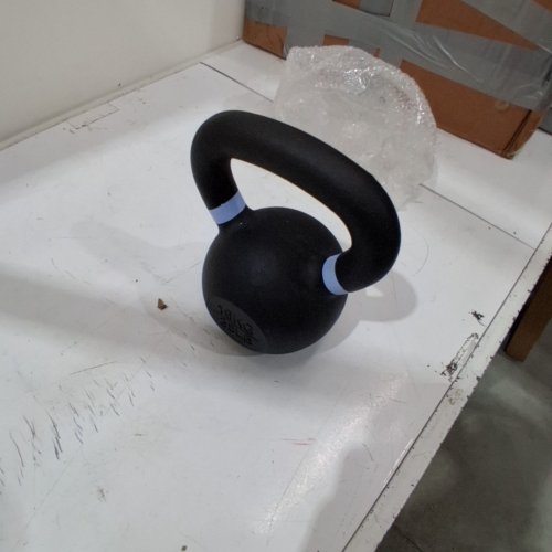 YES4ALL POWDER COATED CAST IRON KETTLEBELL - 35LBS - LIGHTBLUE /BLACK (MODEL: ‎QCG3) image 3