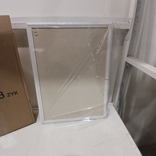 U BRAND LINEN CORK LINEN BULLETIN BOARD - 17" X 23" - WHITE WOOD image 2