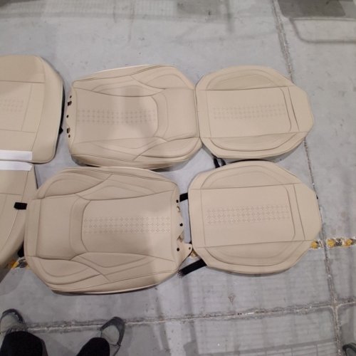 CHEZOPE FULL SET UNIVERSAL LEATHER SEAT COVERS FOR SUV - BEIGE image 4
