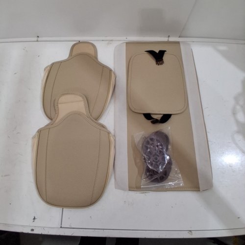 CHEZOPE FULL SET UNIVERSAL LEATHER SEAT COVERS FOR SUV - BEIGE image 6