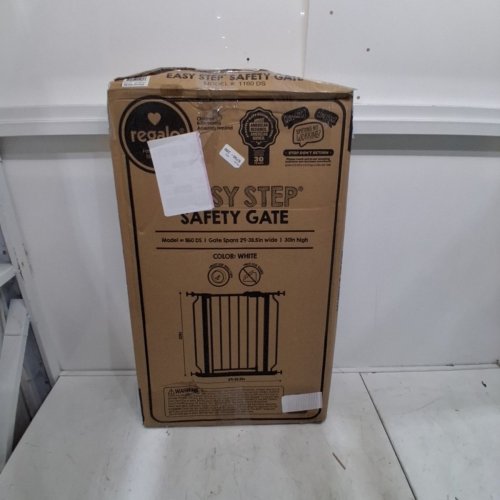REGALO EASY-STEP METAL WALK-THROUGH PRESSURE MOUNT SAFETY GATE - 30"X29"-38.5" - WHITE (MODEL#: 1160 DS) image 3