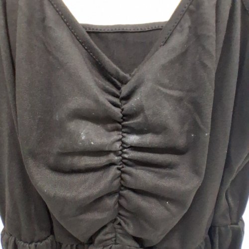 women's RUCHED SPAGHETTI STRAP DRESS - SMALL - BLACK image 3