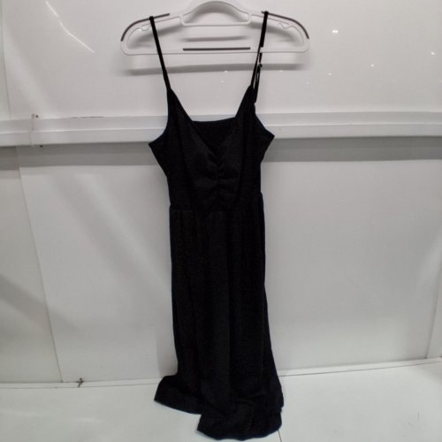 women's RUCHED SPAGHETTI STRAP DRESS - SMALL - BLACK image 2