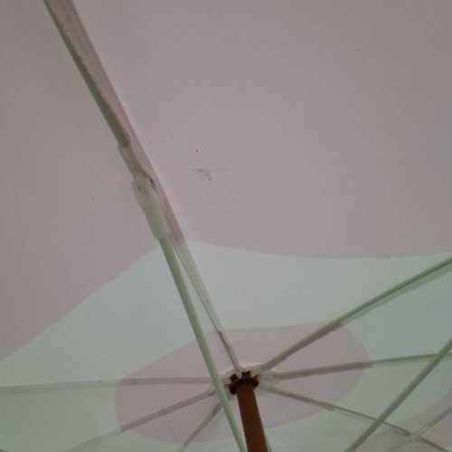 AMMSUN BOHO FRINGE UMBRELLA WITH STEEL POLE AND PUSH BUTTON TILT - 6.5FT - UPF50+ - PINK/WHITE STRIPE (MODEL: AM71126) image 3