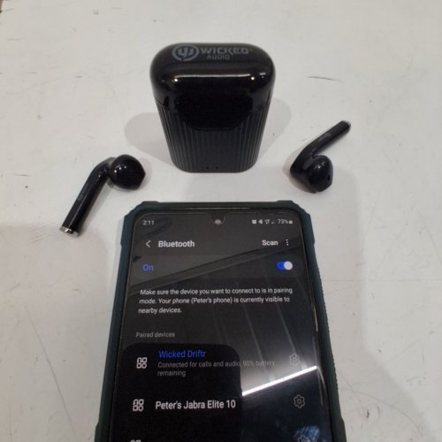 WICKED AUDIO DRIFTR TRUE WIRELESS HEADPHONES - BLUETOOTH - BLACK (MODEL : WI-TW2150-CA) image 2