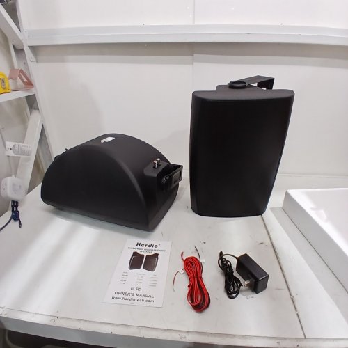 HERDIO OUTDOOR WATERPROOF BLUETOOTH SPEAKERS - 8" - 300W - BLACK (MODEL:HOS-802 BT) image 2