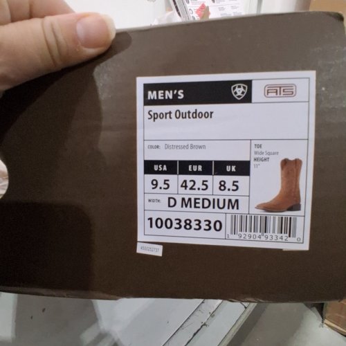 MEN'S ARIAT SPORT OUTDOOR COWBOY BOOTS - SIZE 9.5 - DISTRESSED BROWN (STYLE : 10038330) image 2