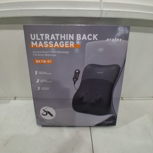 PRYFEY HEATED ULTRATHIN BACK MASSAGER WITH 4D KNEADING - 17" X 21" - BLACK/GREY (MODEL: BKYB-01) image 5