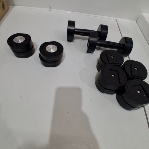 14PC MERACH 4-IN-1 ADJUSTABLE DUMBBELLS -0.5KG EACH - BLACK / SILVER (MODEL: MR-2444L1) image 2