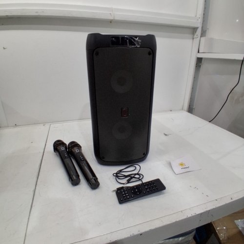 JYX DEEP BASS PORTABLE KARAOKE MACHINE/BLUETOOTH SPEAKER WITH LED LIGHTS & 2 MICROPHONES - BLACK (MODEL: T10-T) image 4