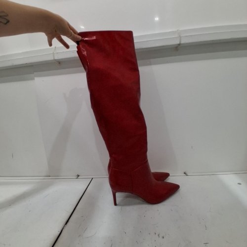 WOMENS JESSICA SIMPSON OVER THE-KNEE POINTED-TOE HIGH-HEEL BOOTS - 8 - RED image 2