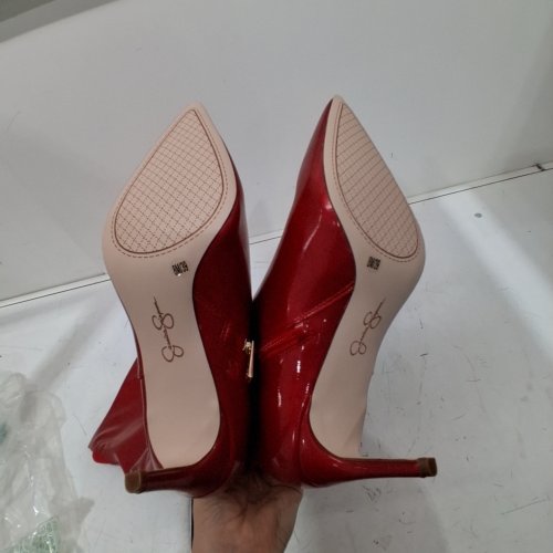 WOMENS JESSICA SIMPSON OVER THE-KNEE POINTED-TOE HIGH-HEEL BOOTS - 8 - RED image 3
