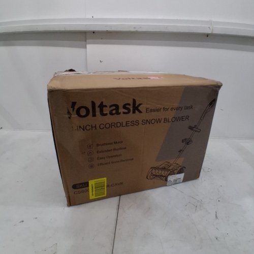 VOLTASK CORDLESS ELECTRIC SNOW SHOVEL WITH CHARGER AND LED LIGHTS - 16" - 48V - BLACK/ORANGE (MODEL: CSS004-160) image 7