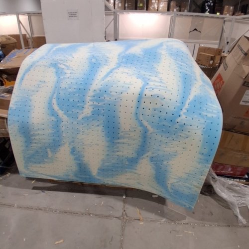 SLEEP BY WAYFAIR PERFORATED FOAM MATTRESS - 3" - KING - BLUE AND WHITE image 3