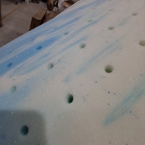 SLEEP BY WAYFAIR PERFORATED FOAM MATTRESS - 3" - KING - BLUE AND WHITE image 5