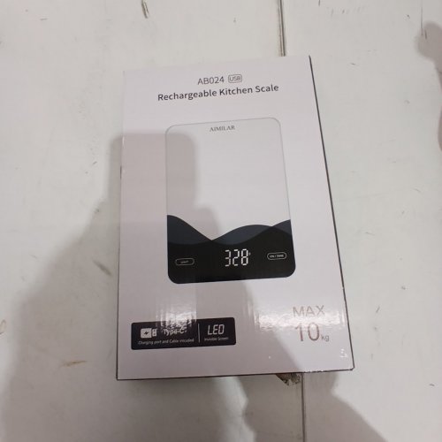 AIMILAR RECHARGEABLE KITCHEN SCALE - WHITE AND BLACK (MODEL: AB024) image 3